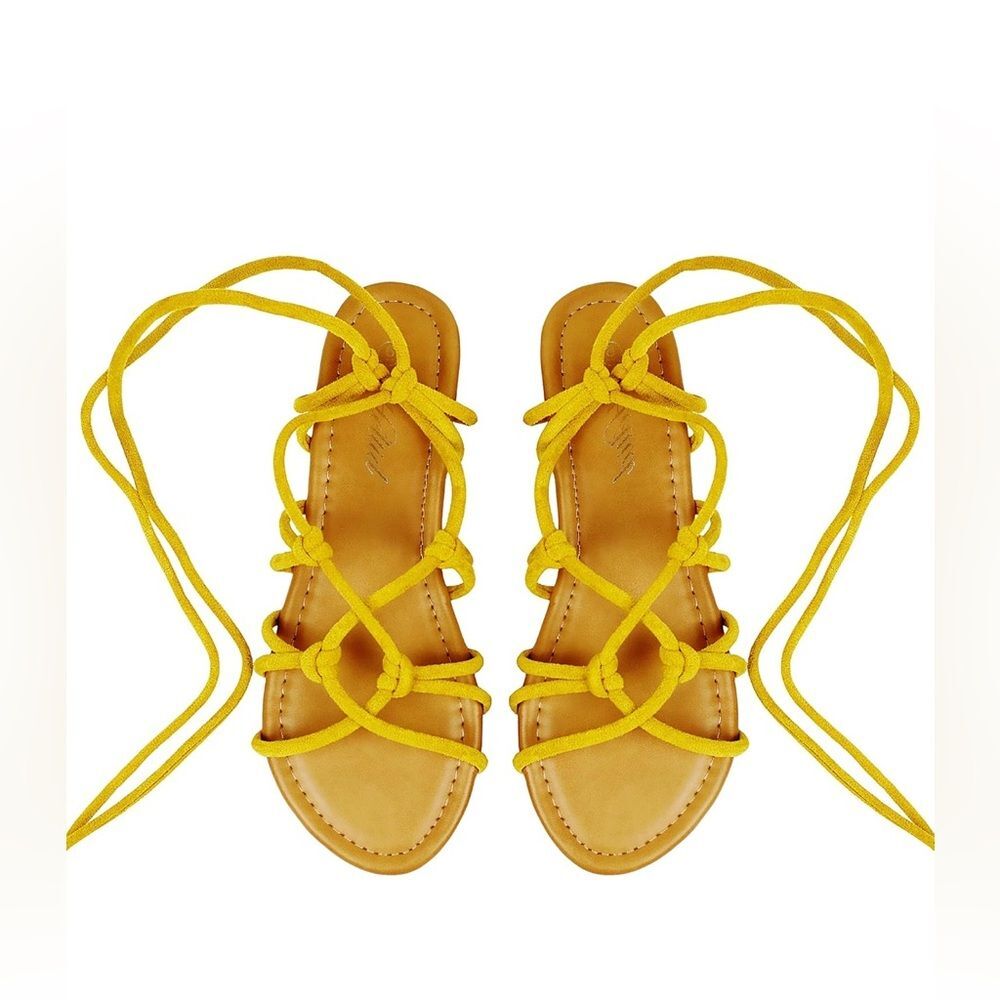 Women's Open Toe Lace Up Gladiator FlatSlip on Roman Sandals 7.5 NWT